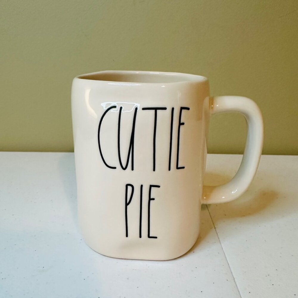 Rae Dunn CUTIE PIE mug Artisan Collection Elongated Letters Valentines Day